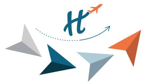 Horizon Ecuador | Viajes personalizados y experiencias únicas - cómo operamos en Horizon. cuatro aviones de papel despegando hacia arriba.